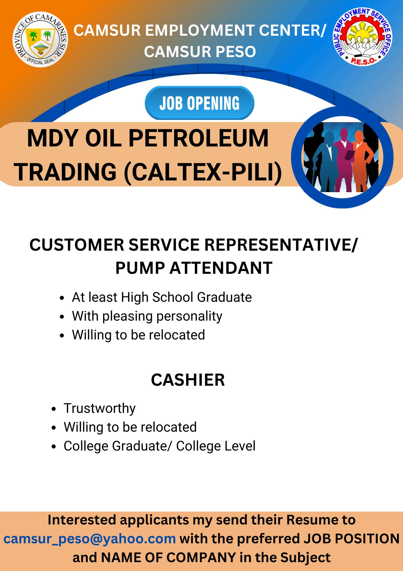 Now Hiring - Customer Service Representative / Pump Attendant / Cashier